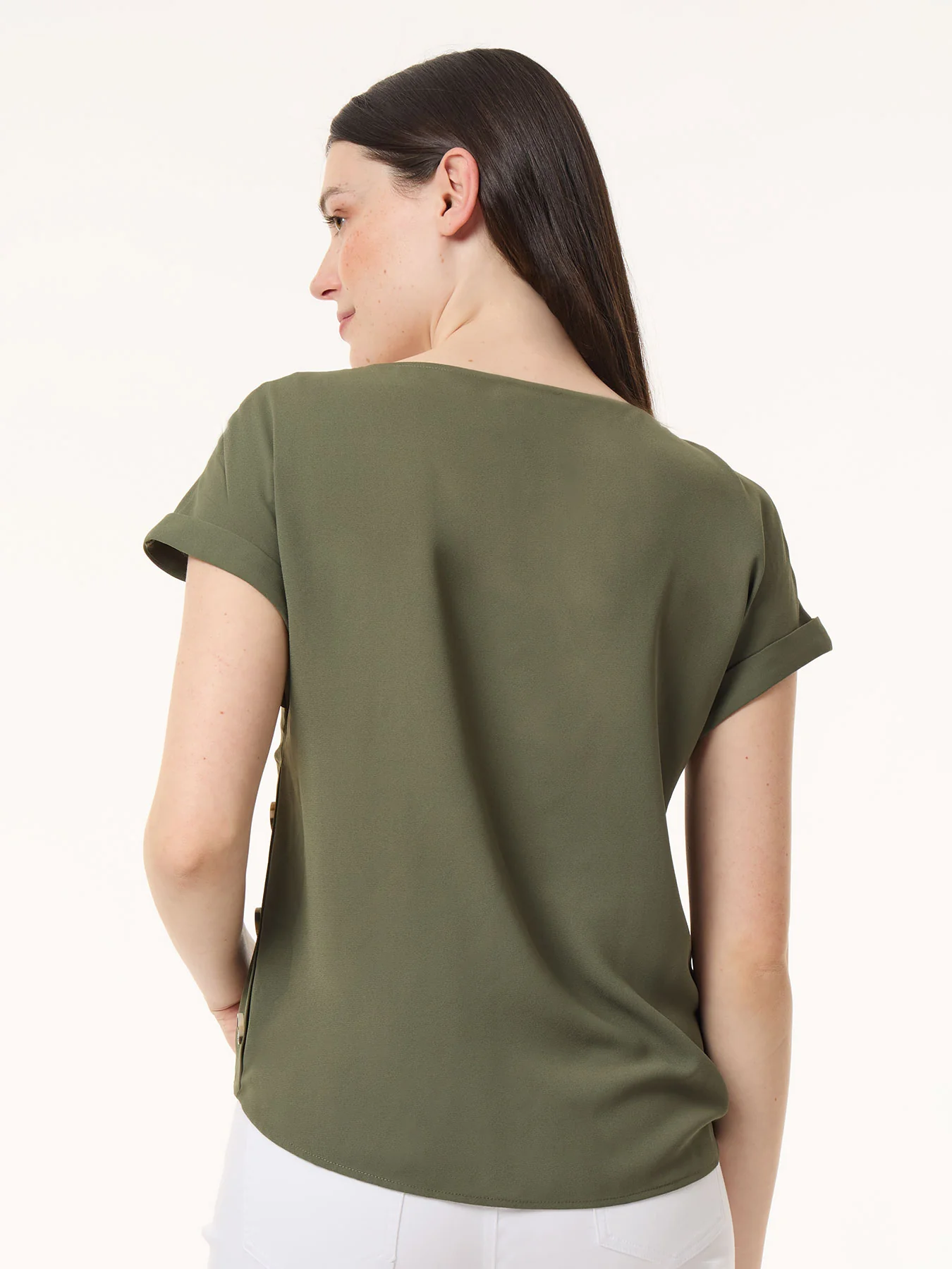 Button Detail Blouse, Jasper Crepe - Image 3