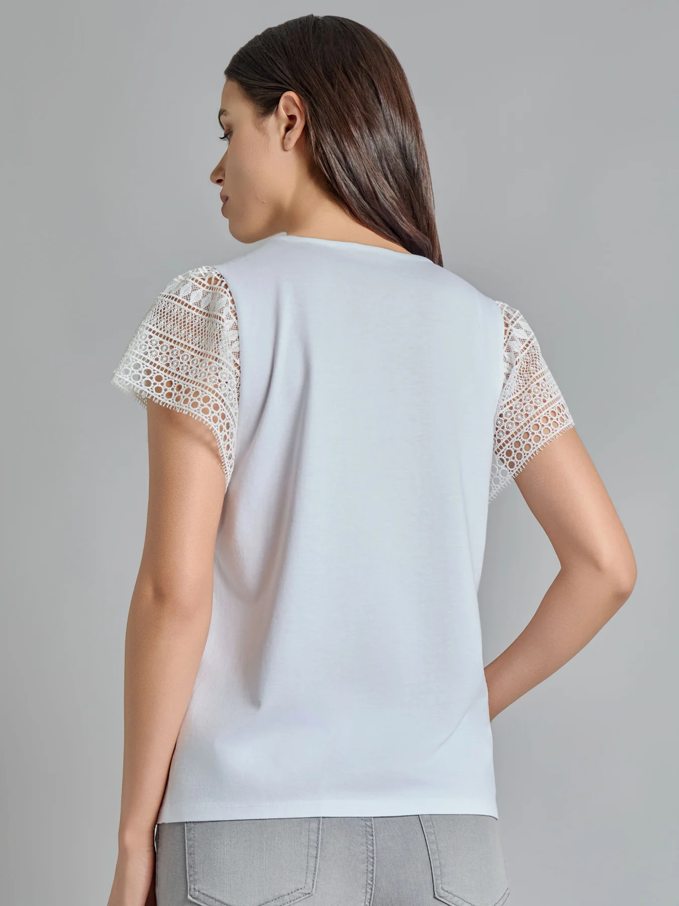 Crochet Flutter Sleeve Top - Image 3