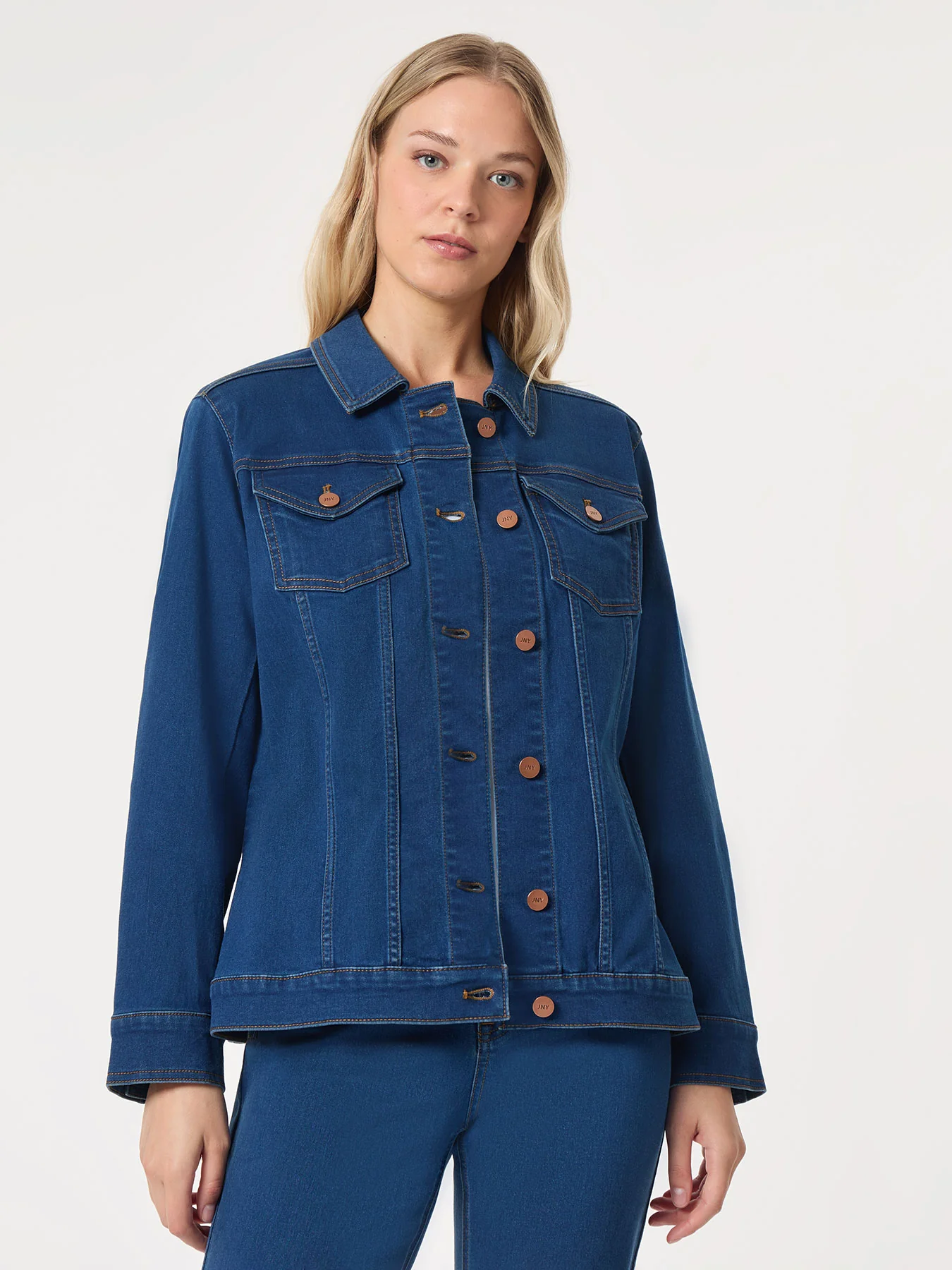 Denim Belted Button-Front Jacket, Phoenix Wash - Image 4