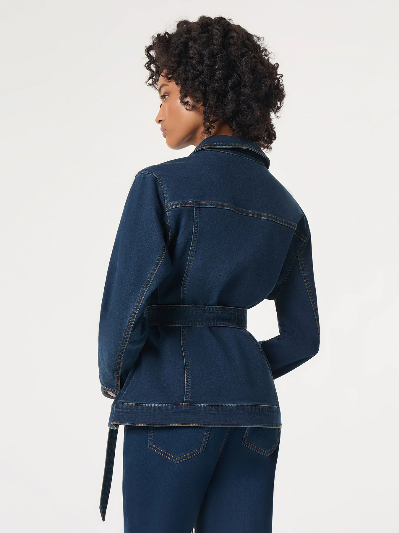 Denim Belted Button-Front Jacket - Image 4