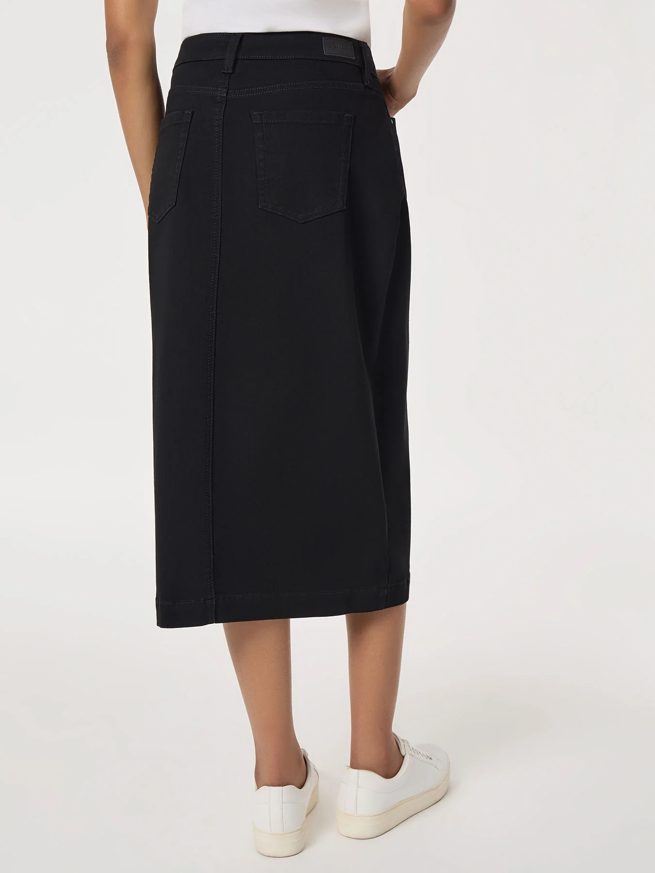 Midi Denim Front Slit Skirt, Onyx Wash - Image 5