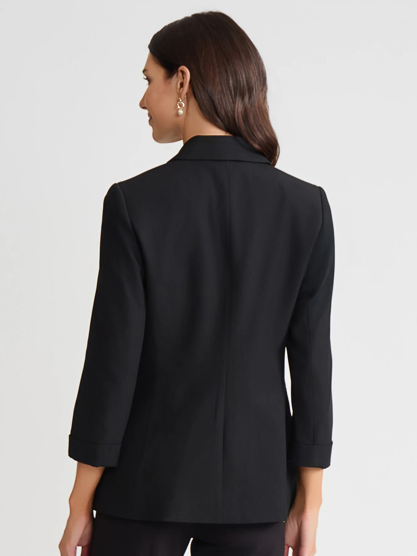 Notch Collar Rolled Cuff Bi-Stretch Blazer - Image 4