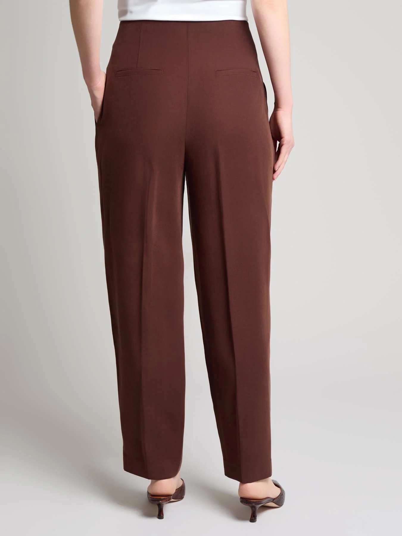 Petite Belted Paperbag Waist Straight Leg Pant - Image 3