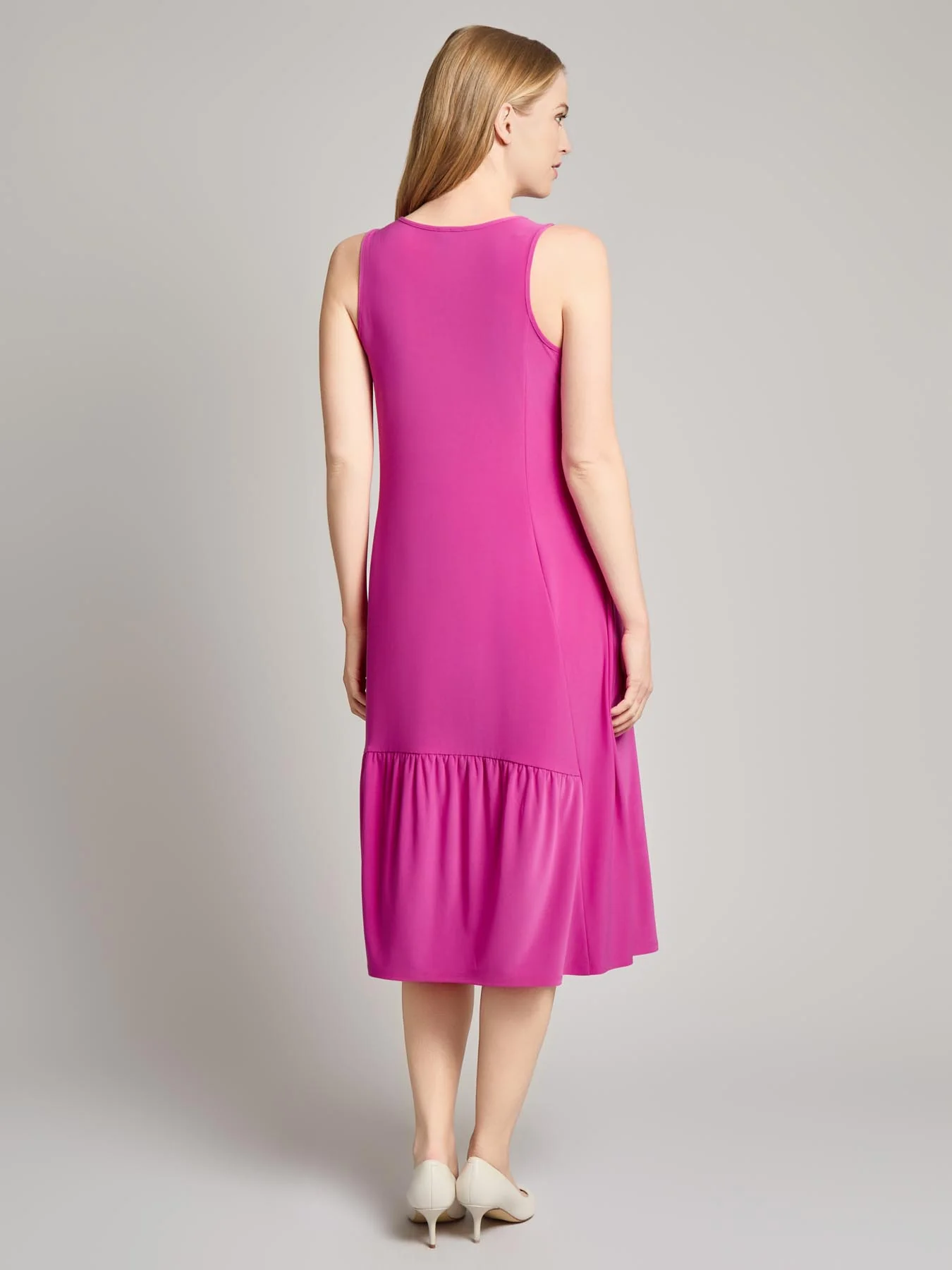 Petite High Low Flounce Dress, Knit Jersey - Image 3