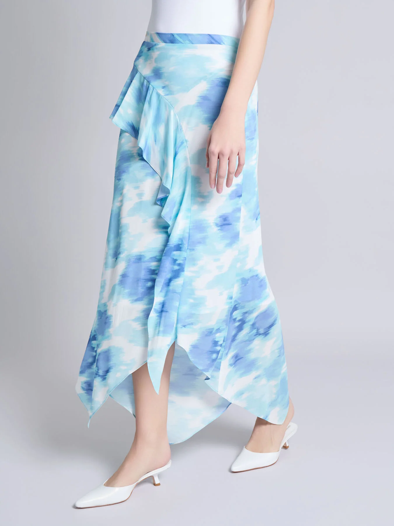 Petite Pull-On Ruffle Trim Midi Skirt - Image 3