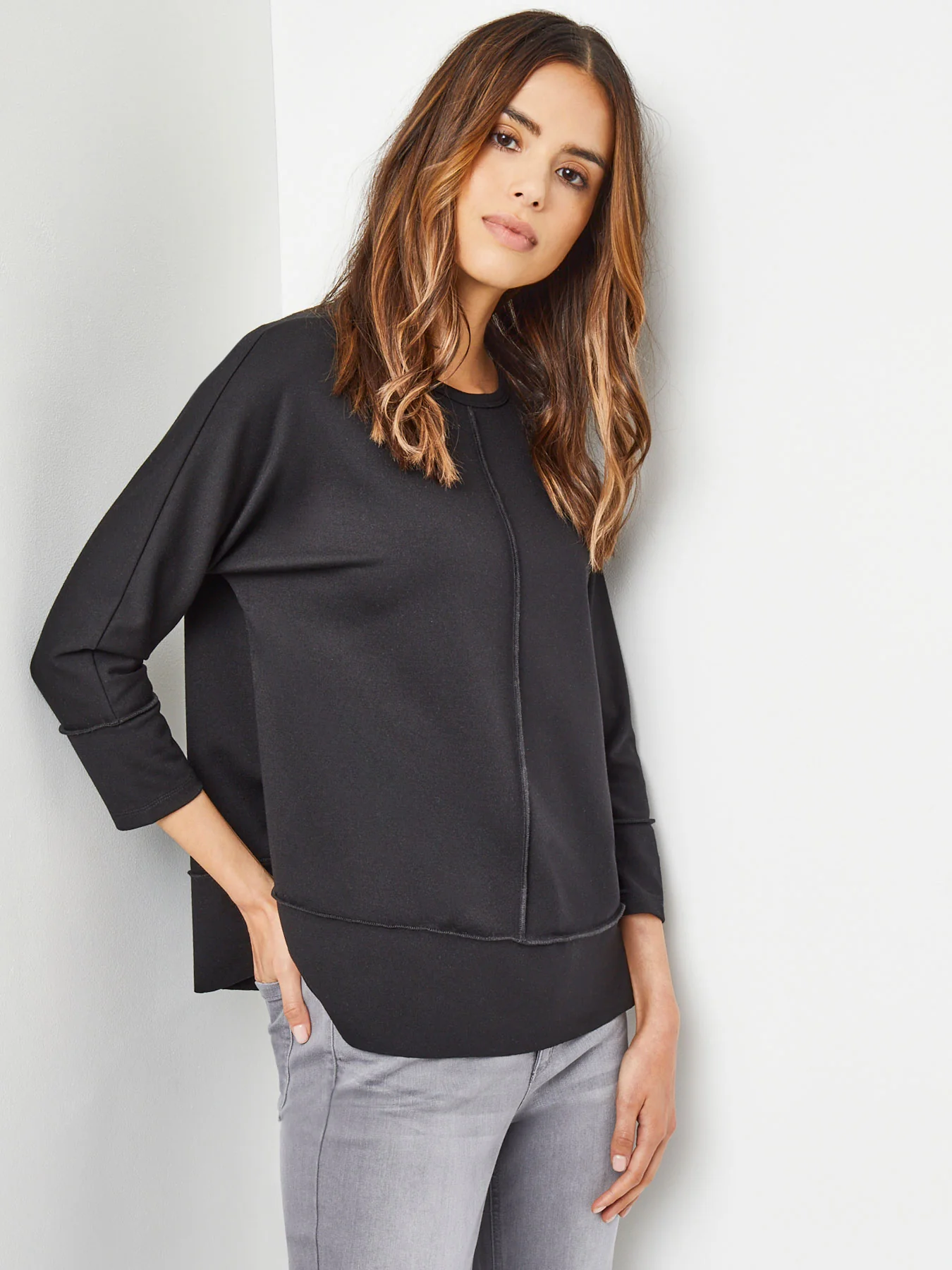 Plus Size Seam Detail Dolman Tunic - Image 6