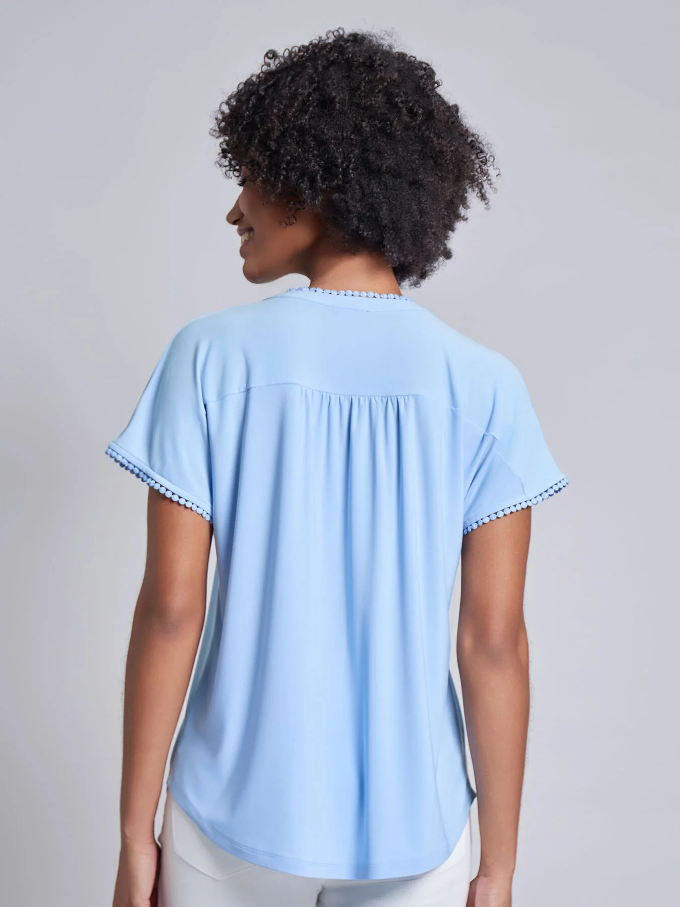 Petite Split Neck Top - Image 3