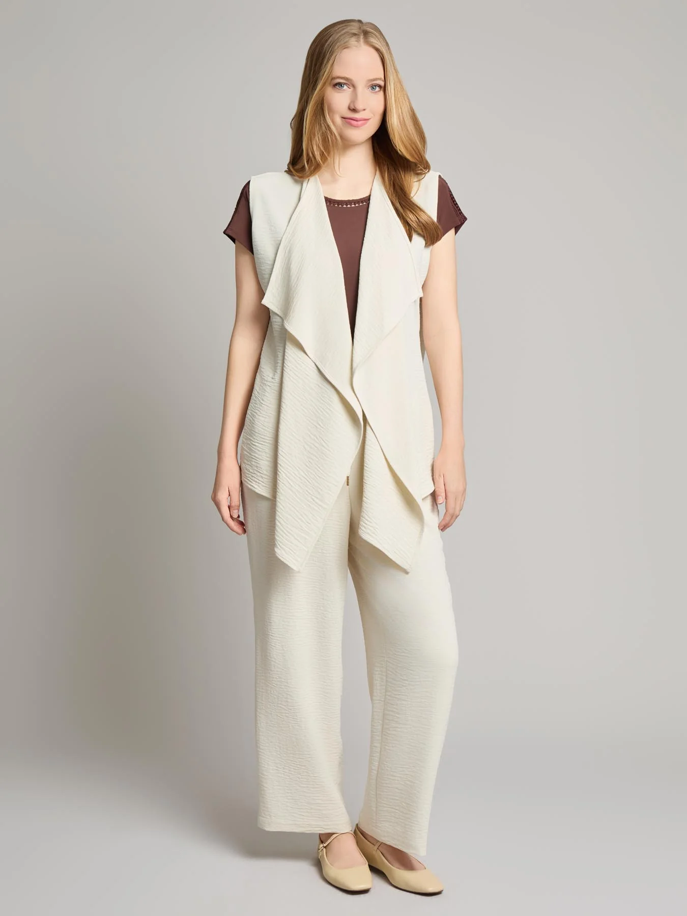 Plus Cascade Vest, Textured Crepe - Image 5