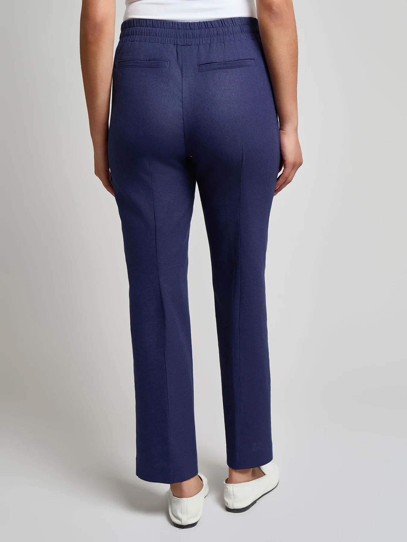 Plus Pull-On Drawstring Pant, Linen Blend - Image 3