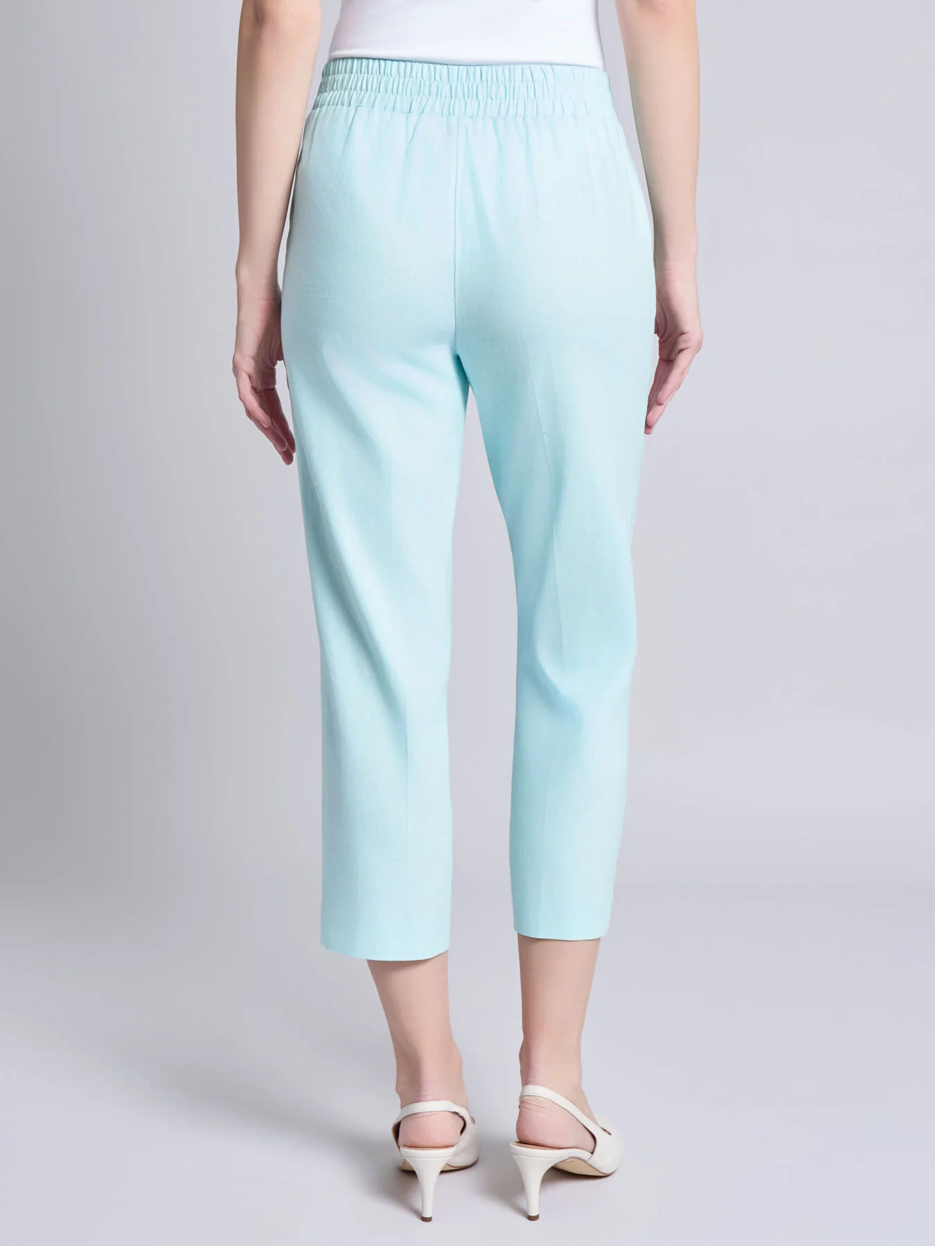 Pull-On Cropped Pant, Solid Linen Viscose - Image 3