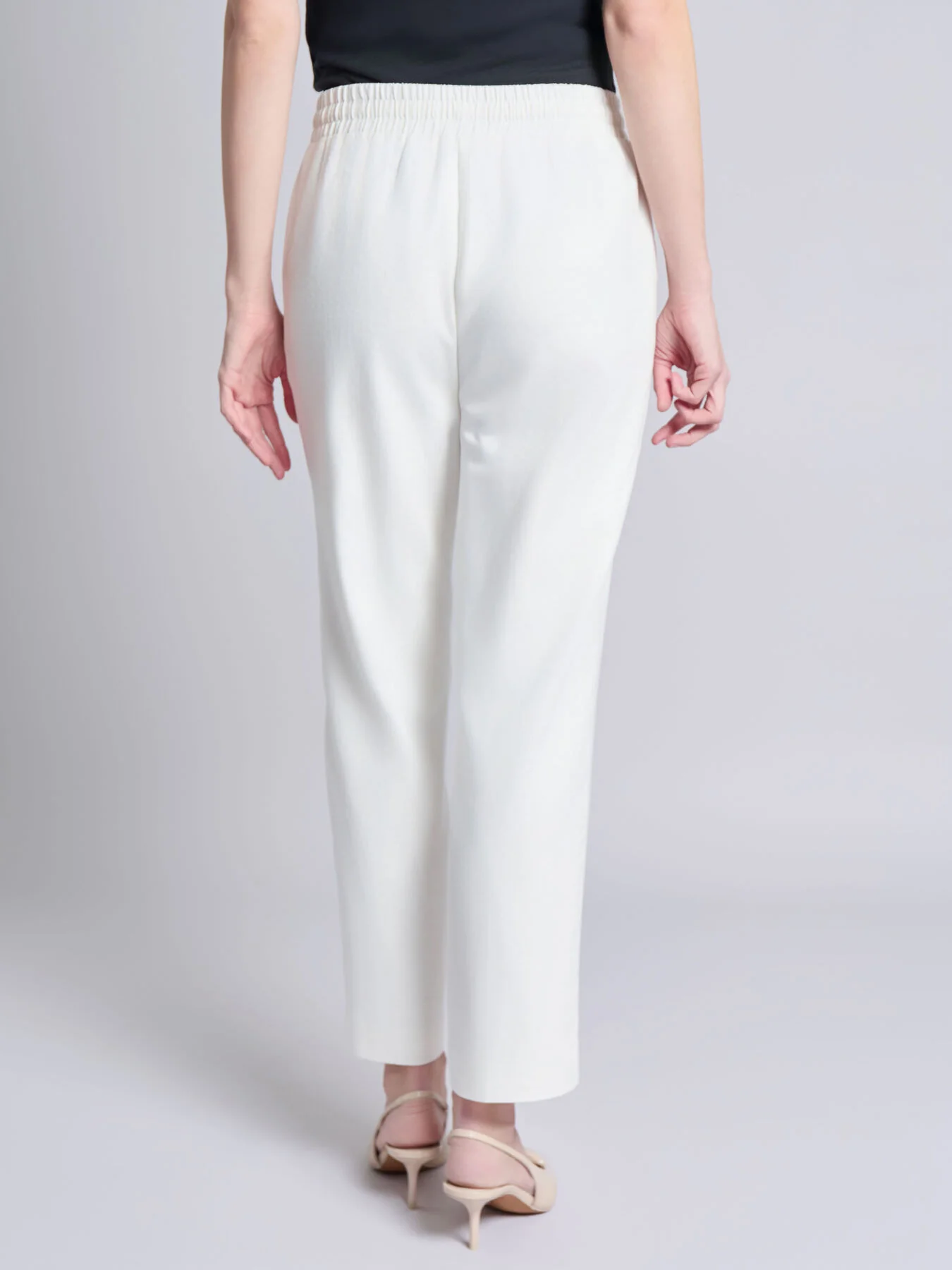 Pull-On Drawstring Trouser, Solid Linen Viscose - Image 3