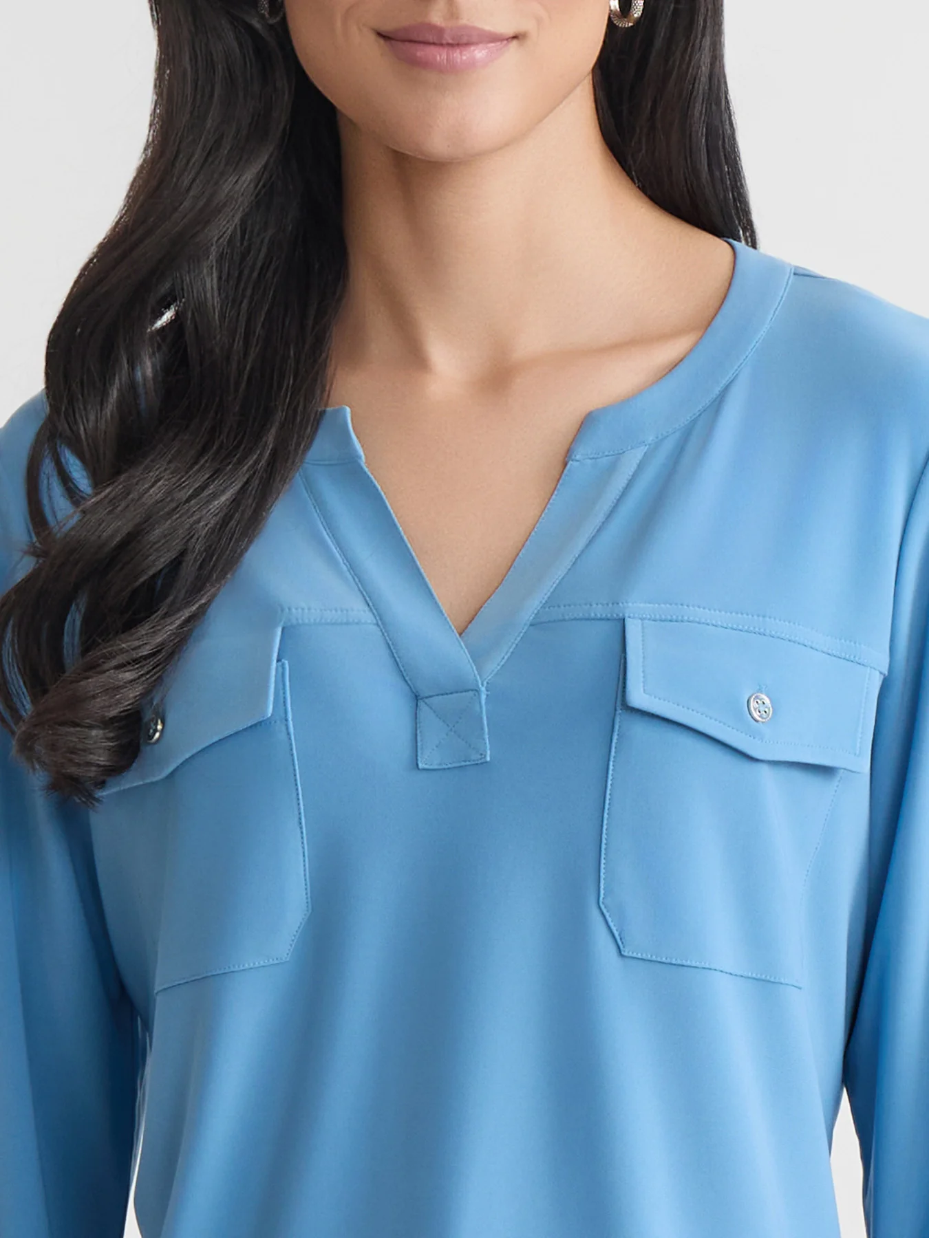 Plus Quarter Sleeve Top, Solid Everyday Knit - Image 3