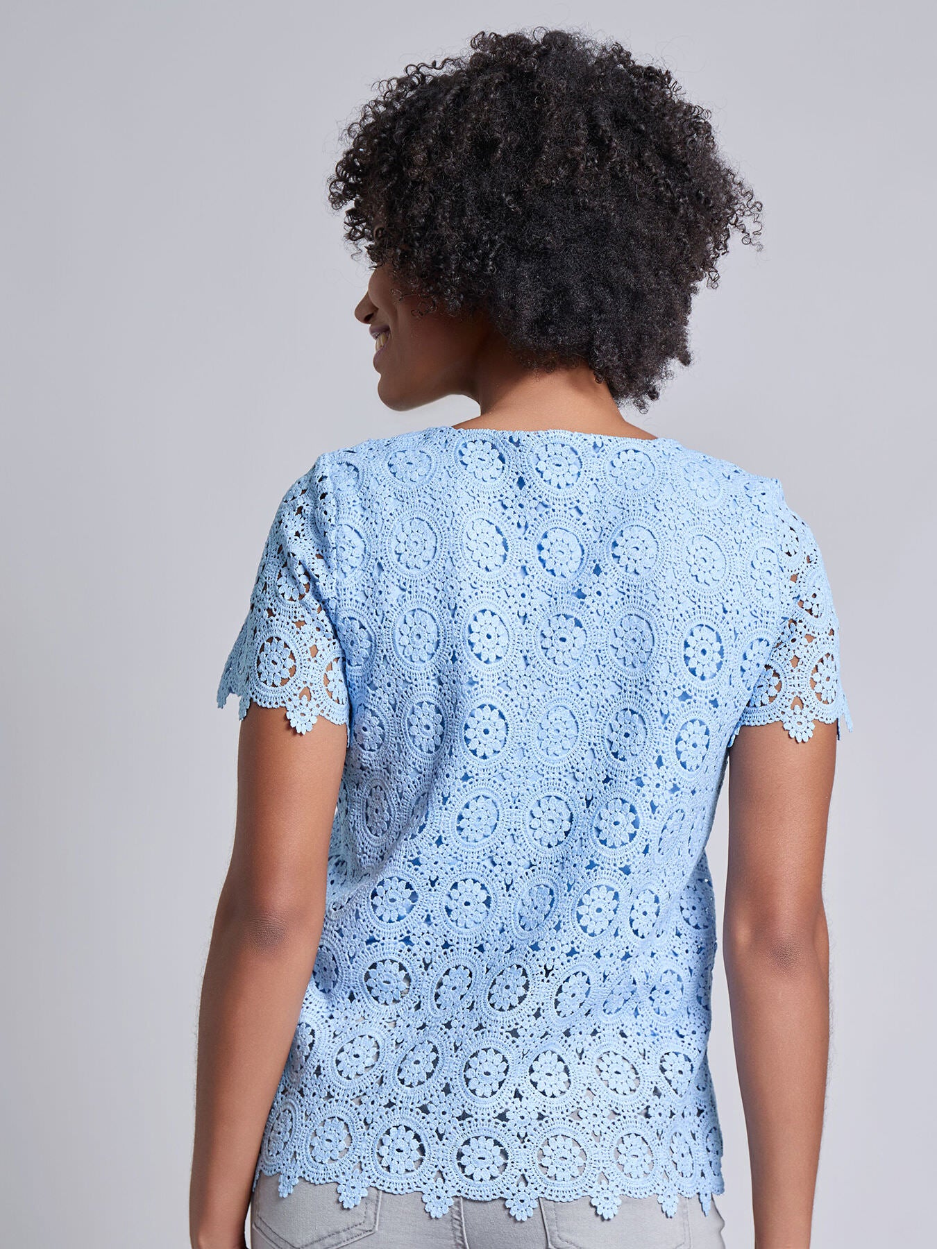 Short Sleeve Lace Top - Image 3