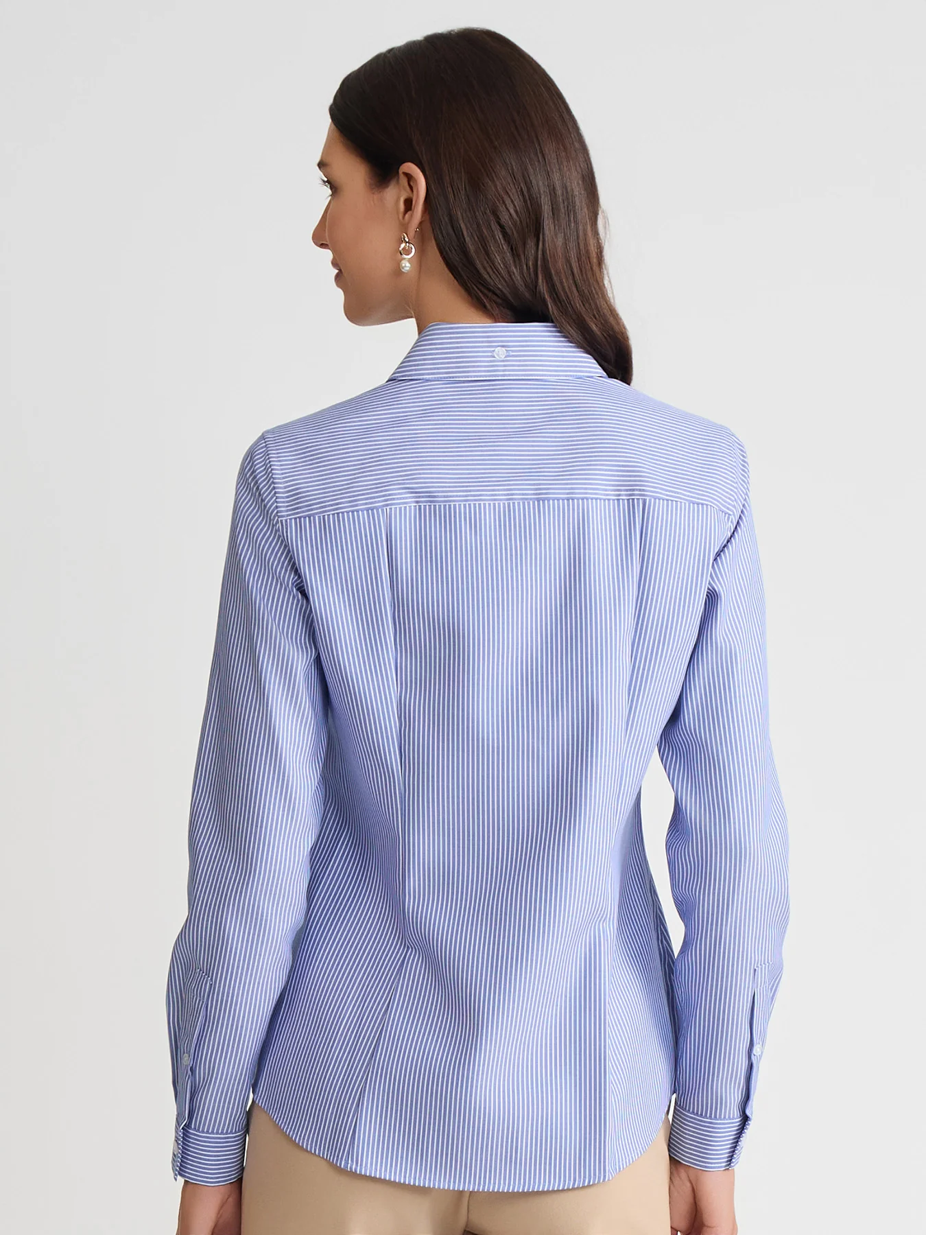 Striped Easy-Care Button-Up Shirt - Image 4